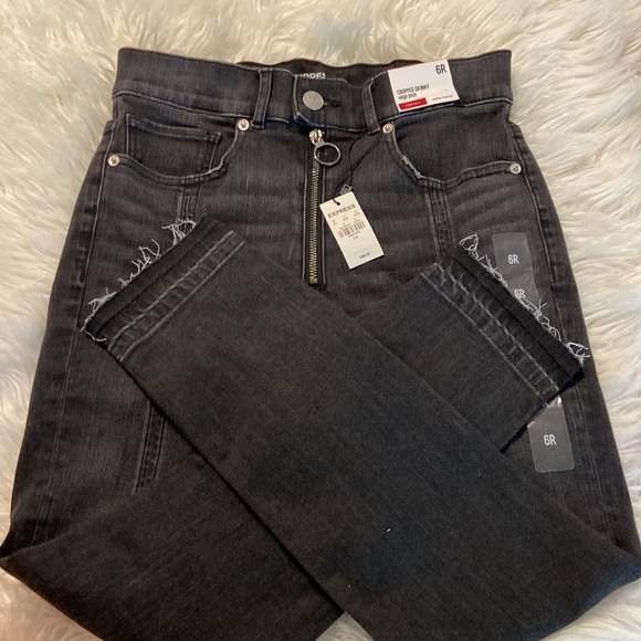 Express Cropped Skinny High Rise Black Jeans brand new with tag inseam 25” - Picture 10 of 10
